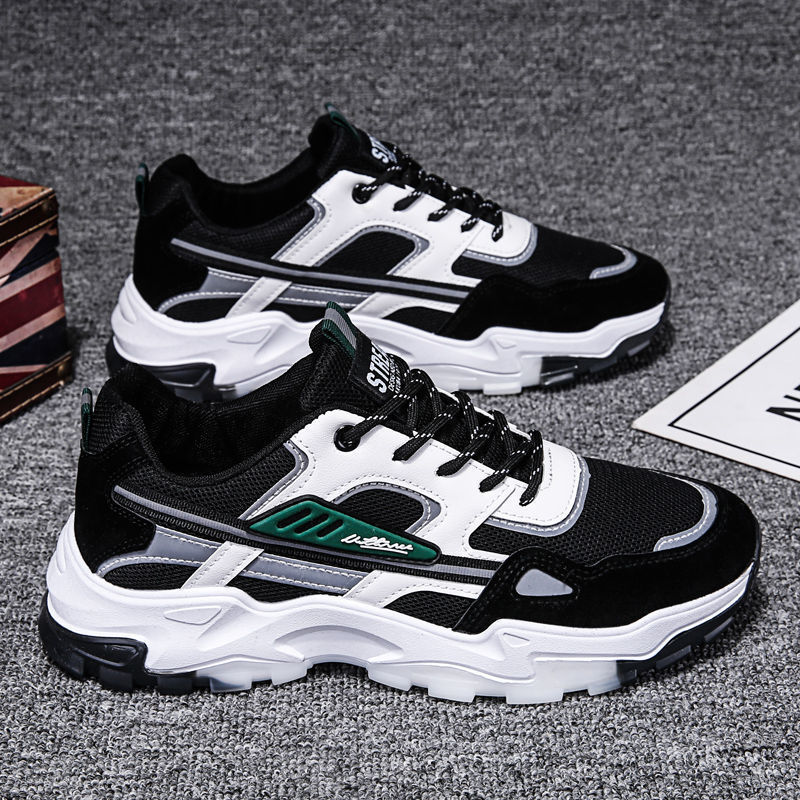 Black White Lace-up Sneakers