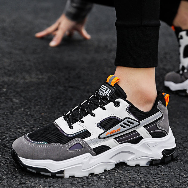 Black White Lace-up Sneakers