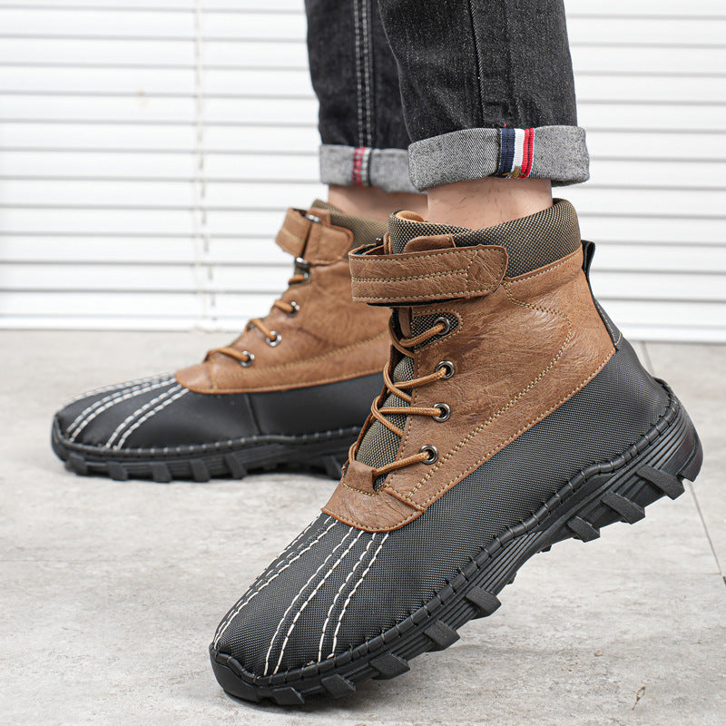 Winter Fleece Lace-up Snow Boots